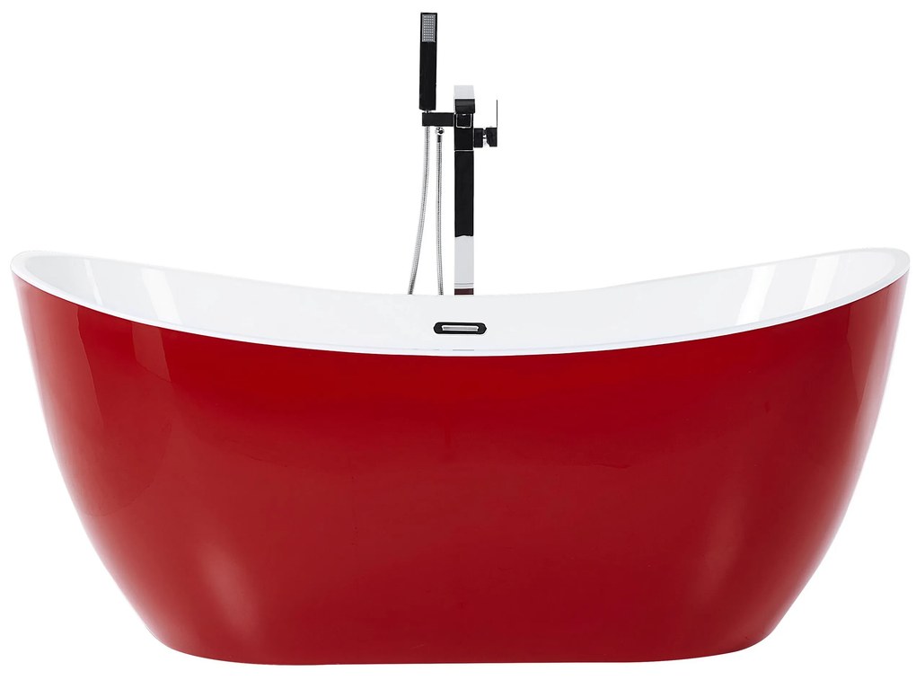 Banheira autónoma em acrílico vermelho 150 x 75 cm ANTIGUA Beliani