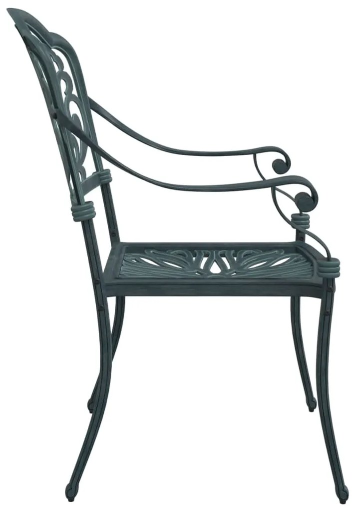 Cadeiras de jardim 2 pcs alumínio fundido verde
