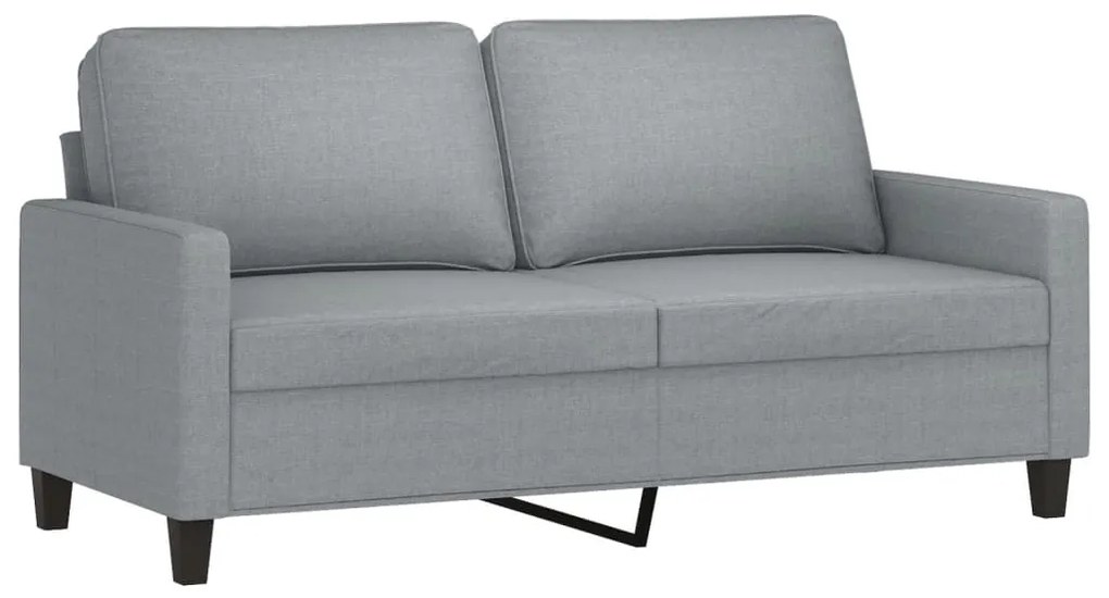 3 pcs conjunto de sofás com almofadões tecido cinzento-claro