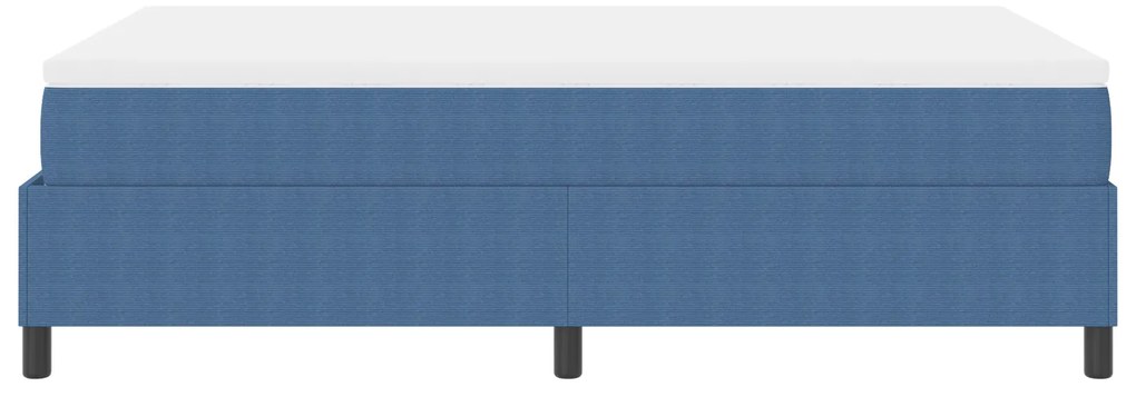 Cama Box Spring com Colchão Azul, 120 x 200 cm, em veludo.
