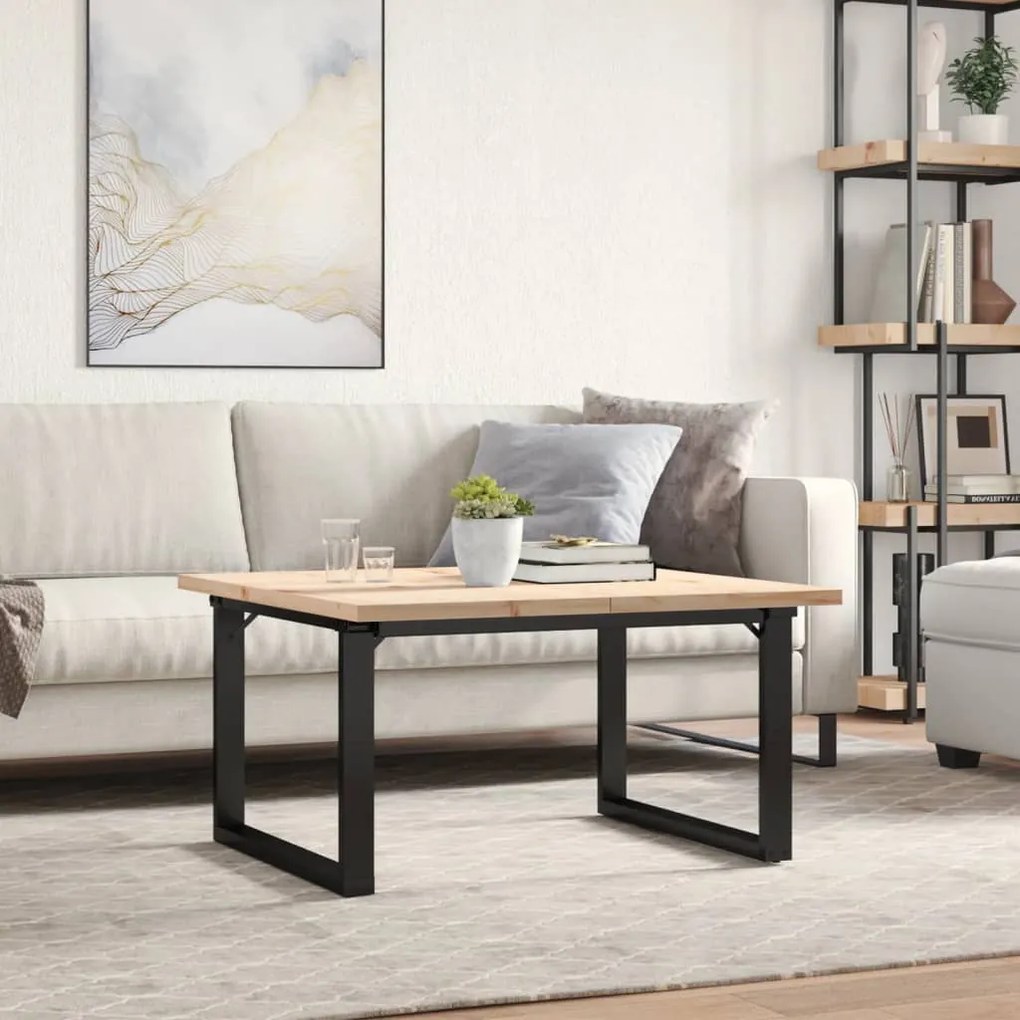 Mesa de centro estrutura em O 90x90x45,5 cm pinho/aço