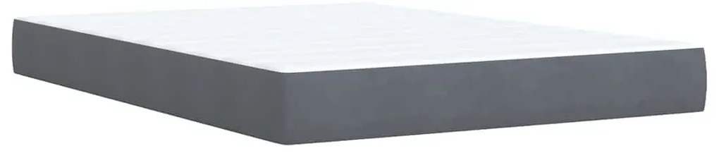 Cama com molas/colchão 160x200 cm veludo cinzento-escuro