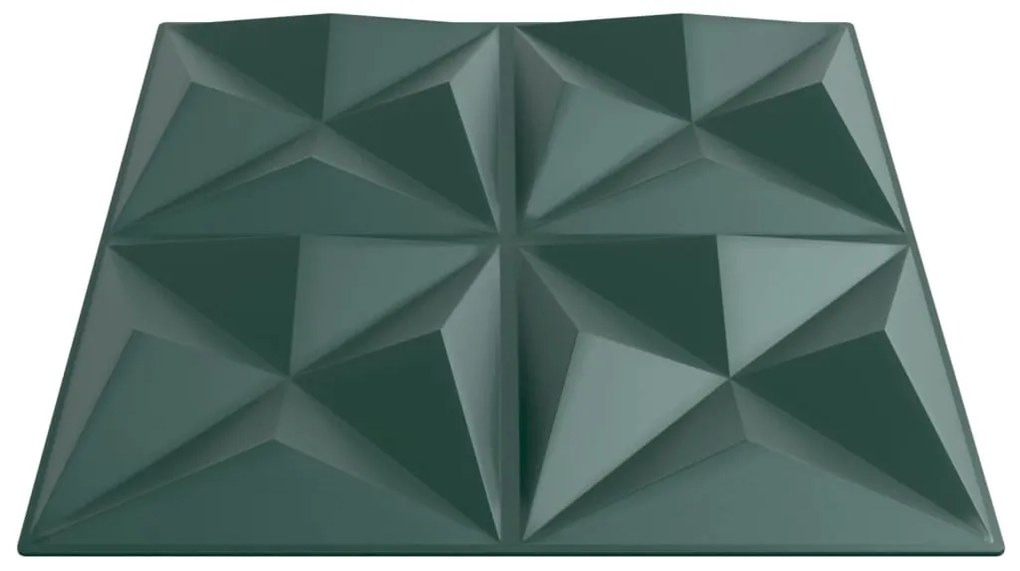 Painéis de parede 12 pcs 50x50 cm 3 m² XPS origami verde