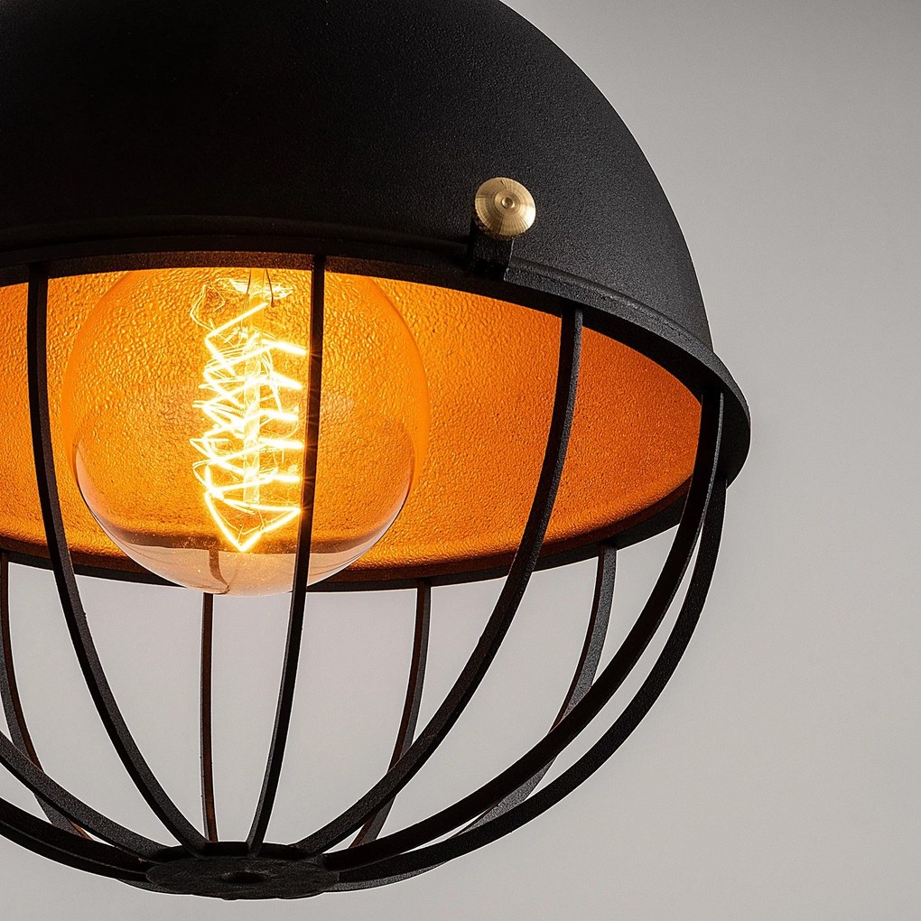 Chandelier Sivani Tel – Preto e Dourado – Diâmetro 20 cm x Altura 116