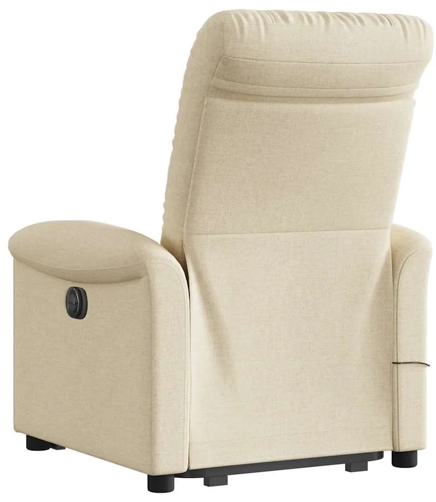 Poltrona elétrica elevatória massagens tecido creme