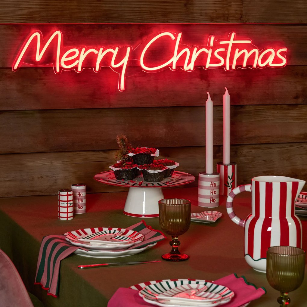 Luminária de Parede de Natal Neon Vermelha - Feliz Natal