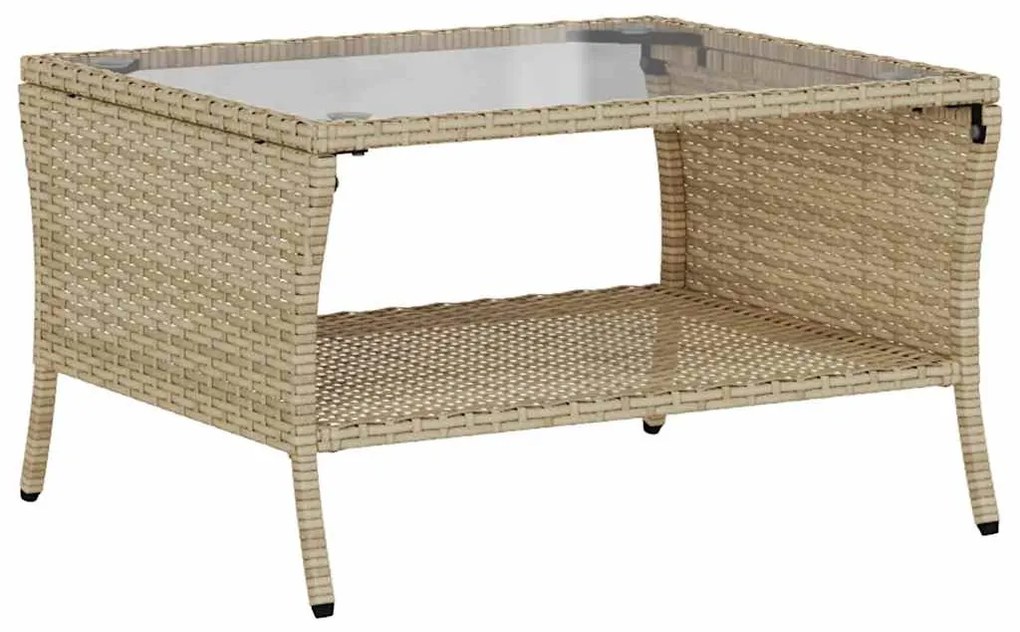 6 pcs conjunto de sofás p/ jardim com almofadões vime PE bege