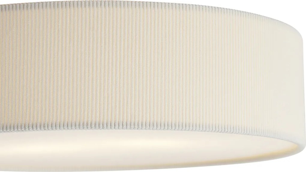 Plafon moderno branco com abajur de veludo 38cm 2-luzes - Luz