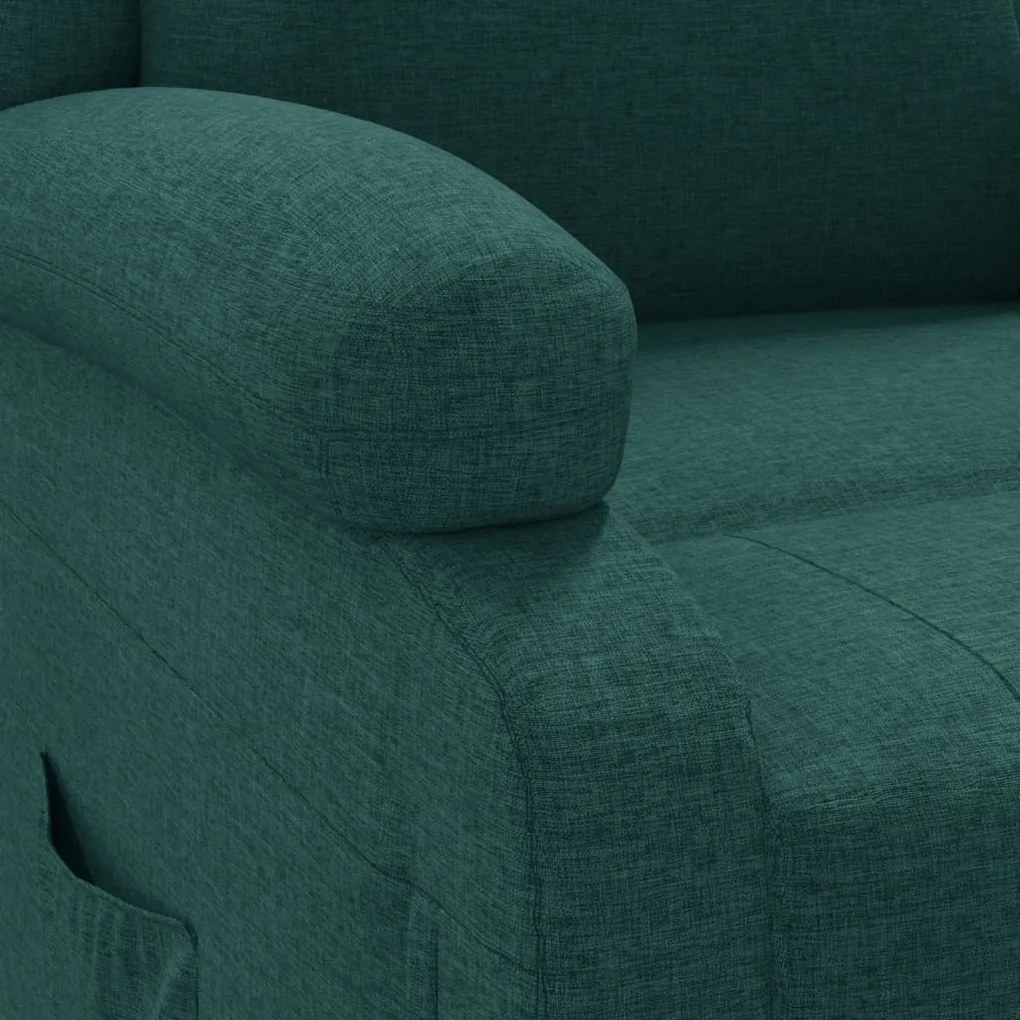 Poltrona elétrica reclinável tecido verde-escuro