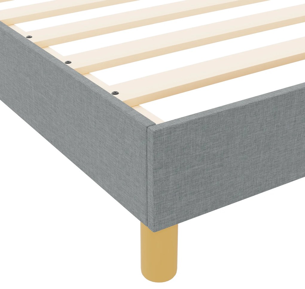 Cama de tecido cinza-claro vidaXL 120x190 cm