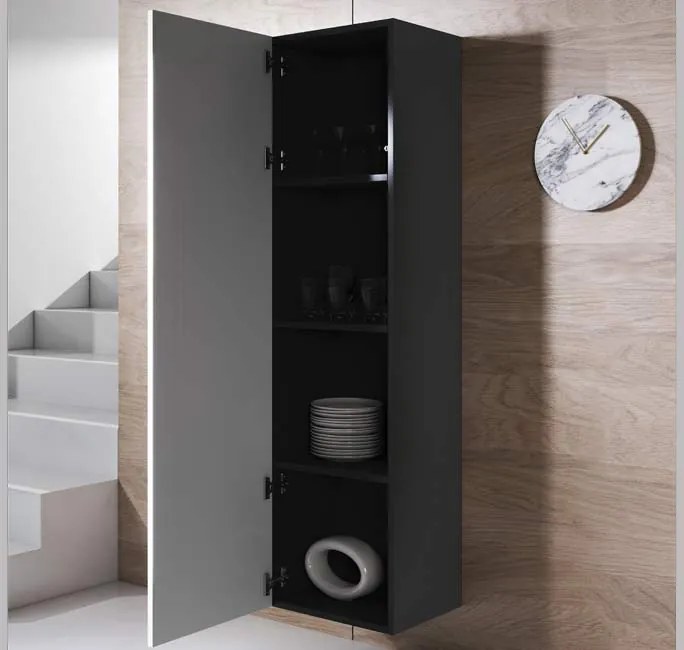 Conjunto de Móveis de Sala Sobreira – 1,6 m – Modular em Preto e Branc