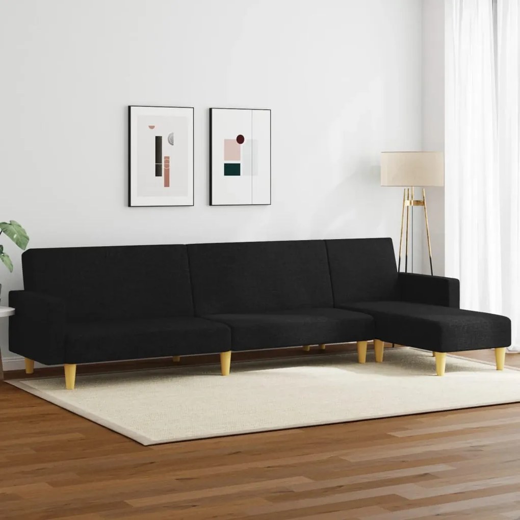 vidaXL 2 pcs conjunto de sofás tecido preto