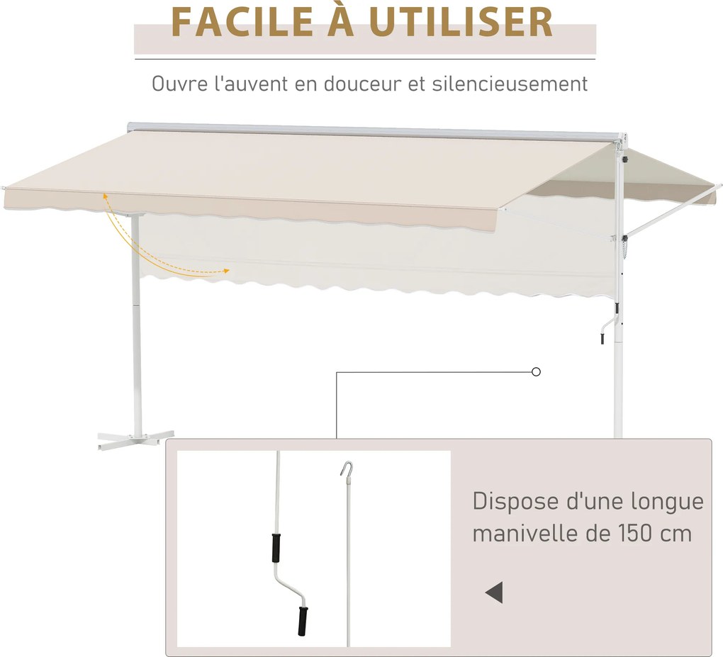 Toldo de dupla inclinação 4,50 L x 3,40 L x 2,55 A m, manual e retrátil, com inclinação ajustável, em aço com revestimento epóxi branco e poliéster im