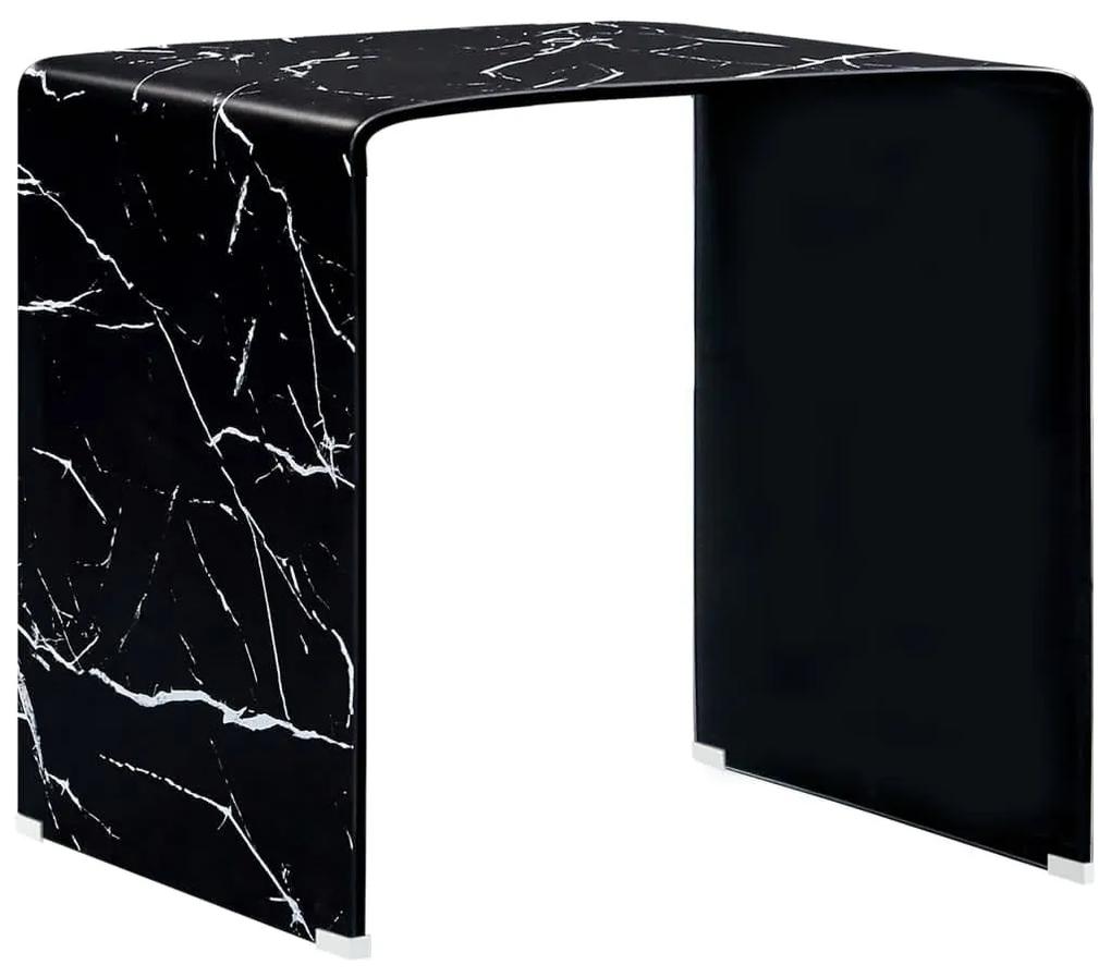 284732 vidaXL Mesa de centro 50x50x45 cm mármore preto vidro temperado