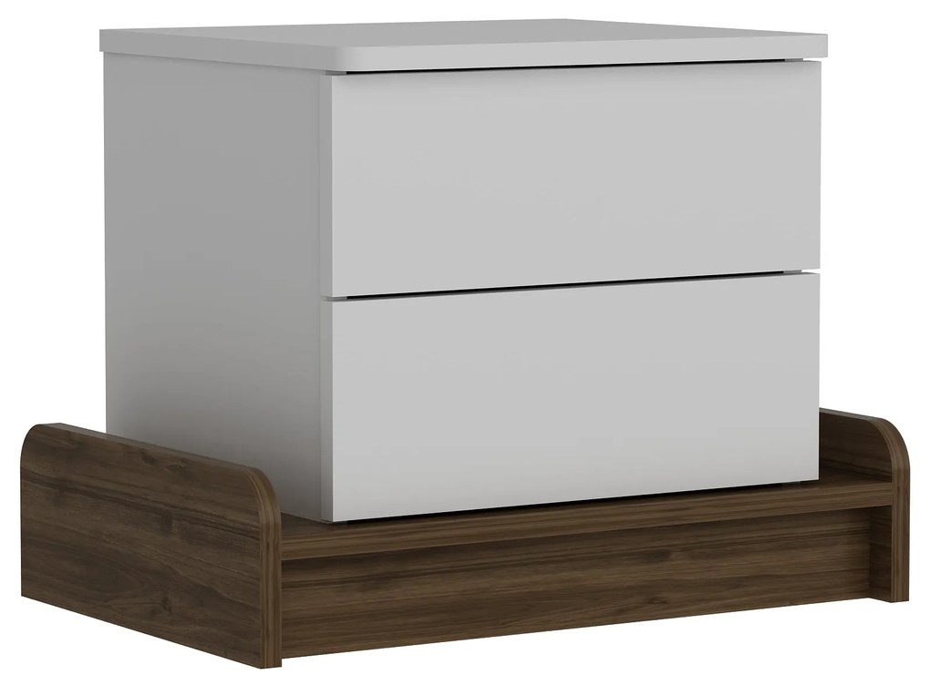 Mesa de Cabeceira Marina – Branco Noz – 60x46x40 cm