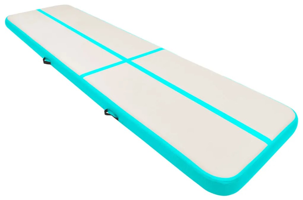 Colchão de ginástica insuflável c/ bomba 800x100x15cm PVC verde