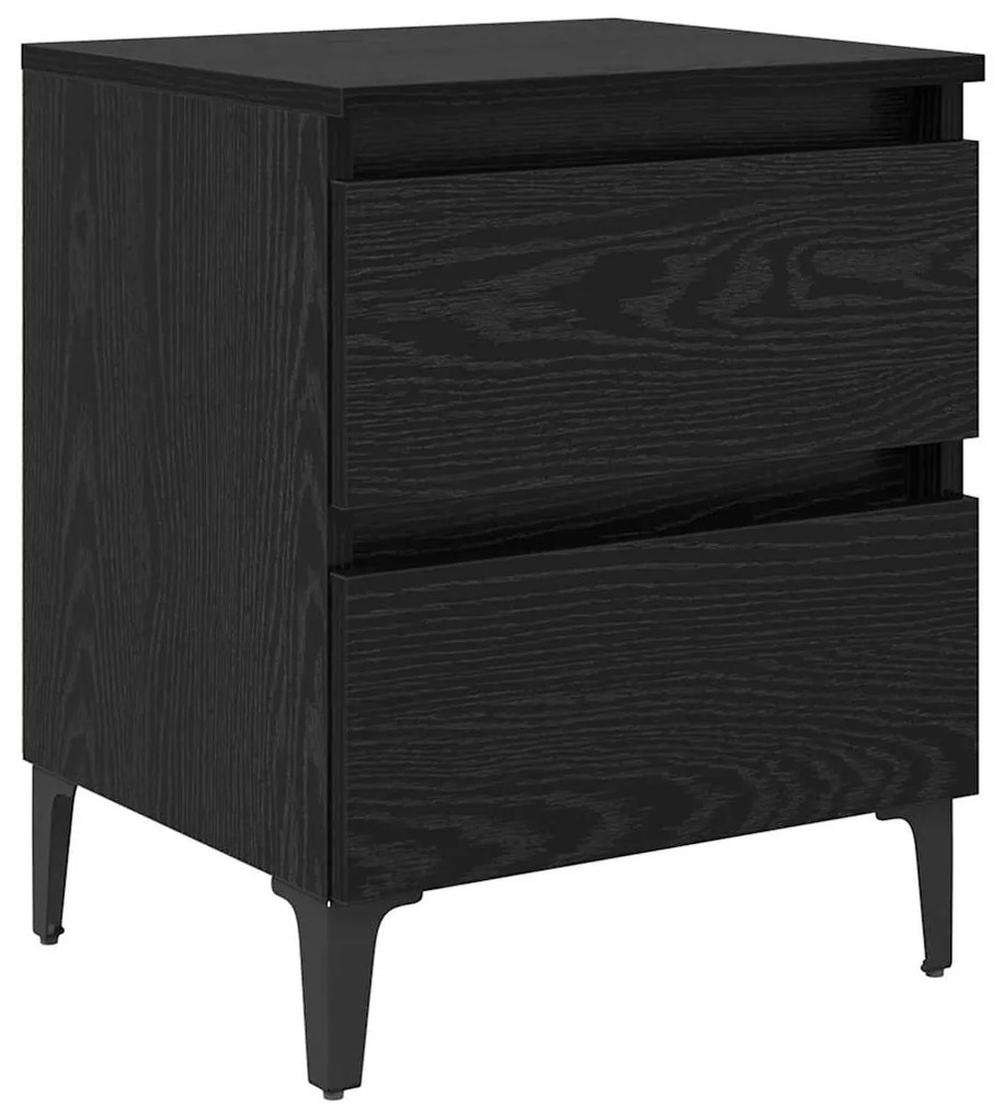 Cabinet de Cama Carvalho Preto 40x35x50 cm Madeira Engenheirada