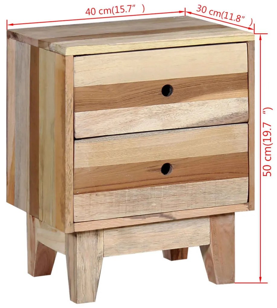 Mesa de cabeceira em madeira reciclada maciça