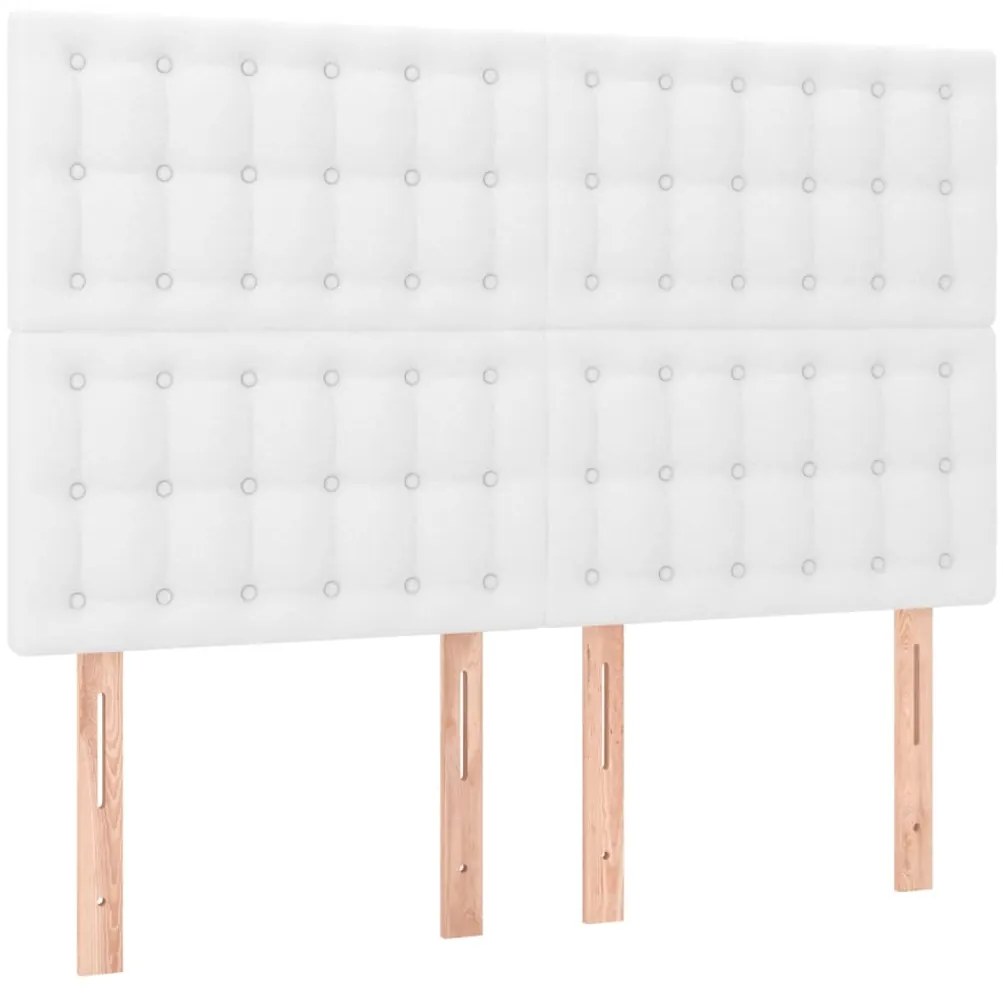 Estrutura cama c/ cabeceira couro artificial 140x190 cm branco