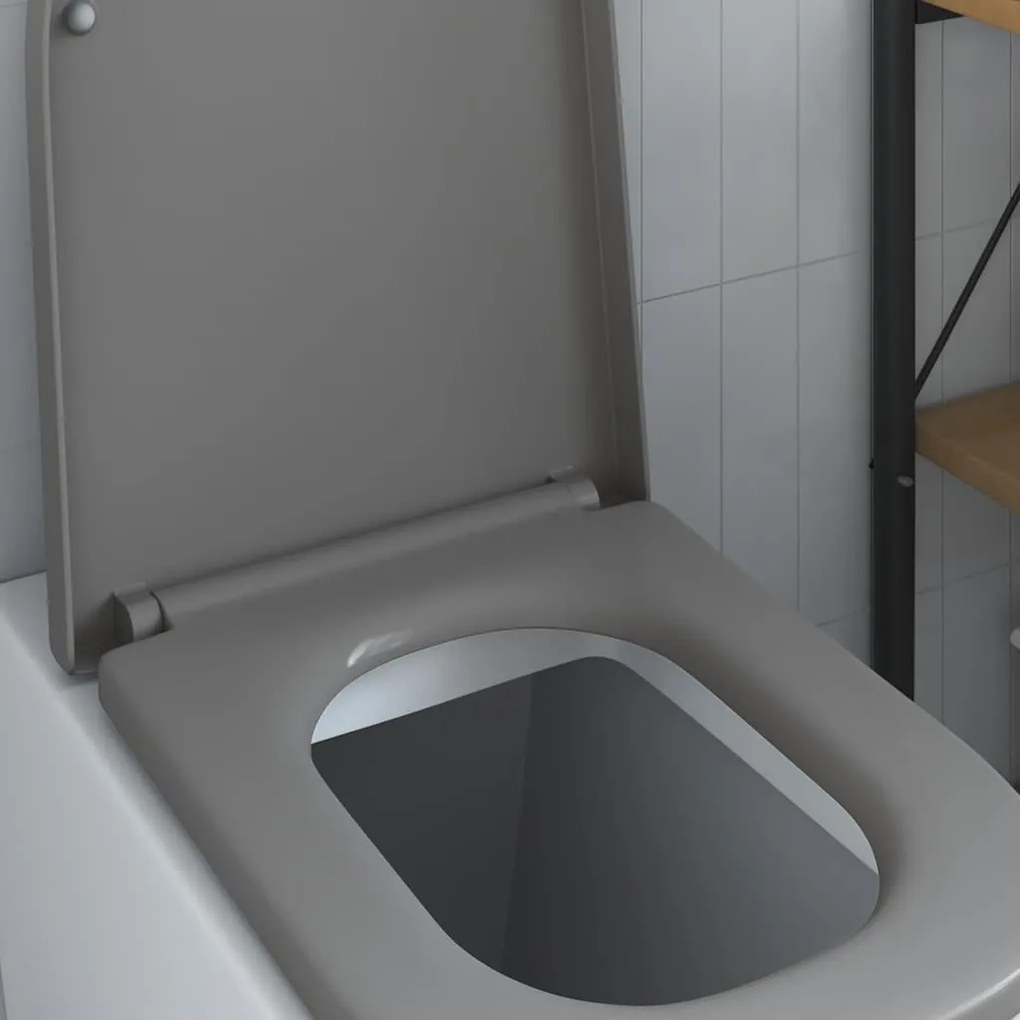 Assento de Vaso Sanitário com Fecho Suave Duroplast Cinza