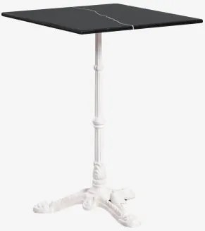 Mesa De Bar Quadrada Em Pedra Natural Azteca 60 X 60 Cm & Mármore Nero Marquina - Branco Glacial - Sklum