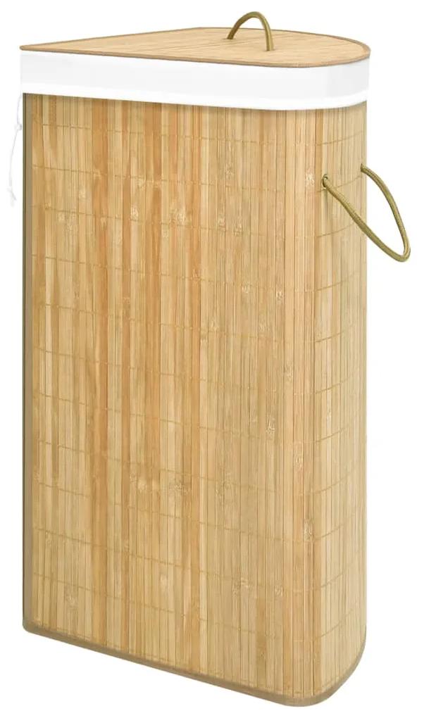 Cesto de canto para roupa suja 60 L bambu