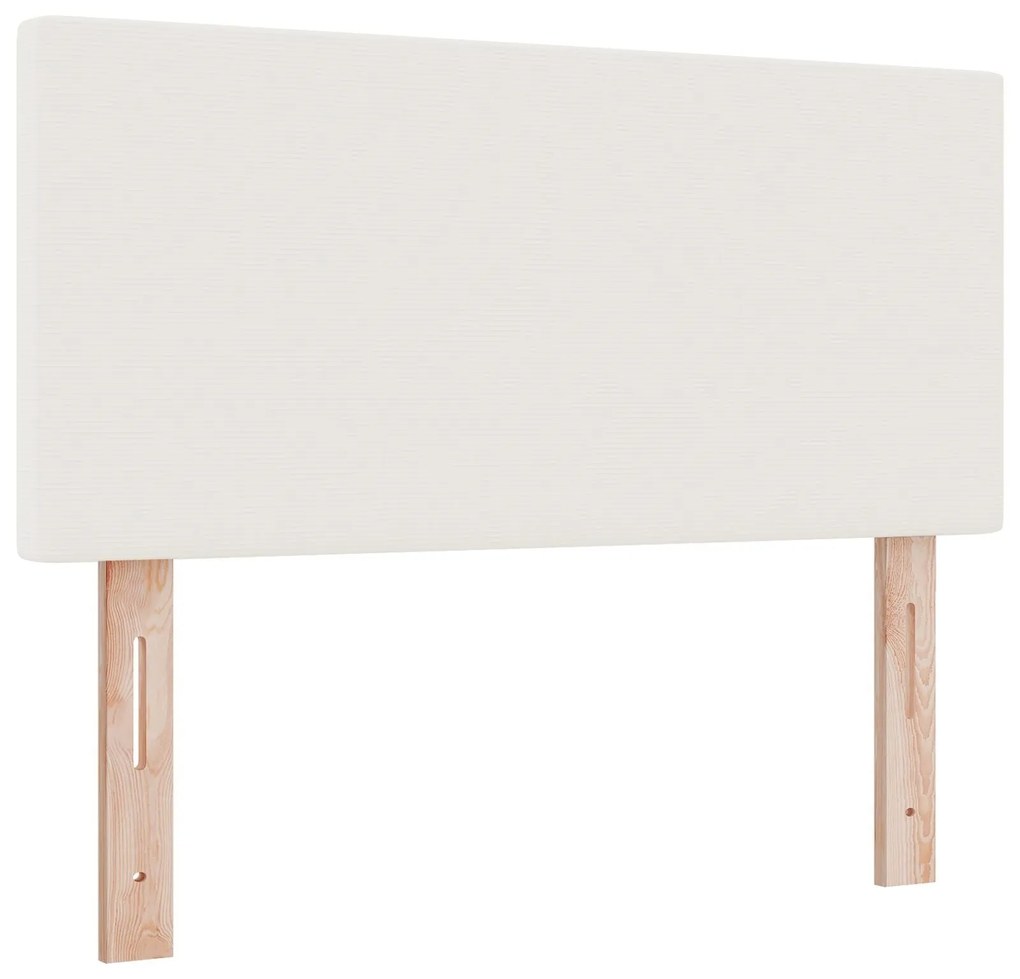 Cama Box com Colchão & LED Crema 100x200 cm em Tecido de Veludo