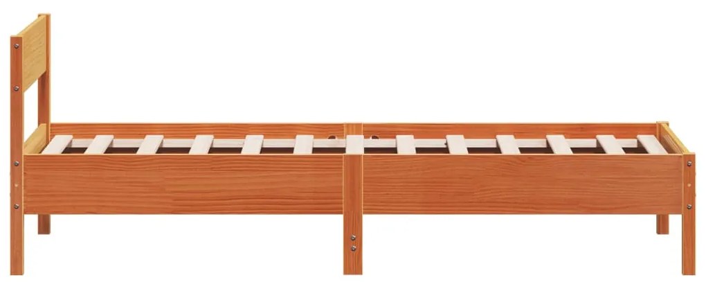 Cama sem colchão 90x200 cm pinho maciço castanho-mel
