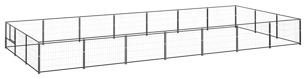vidaXL Canil para cães 21 m² aço preto