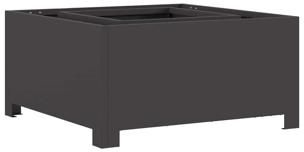 Fogueira Quadrada vidaXL Preta 60x60x30 cm em Aço