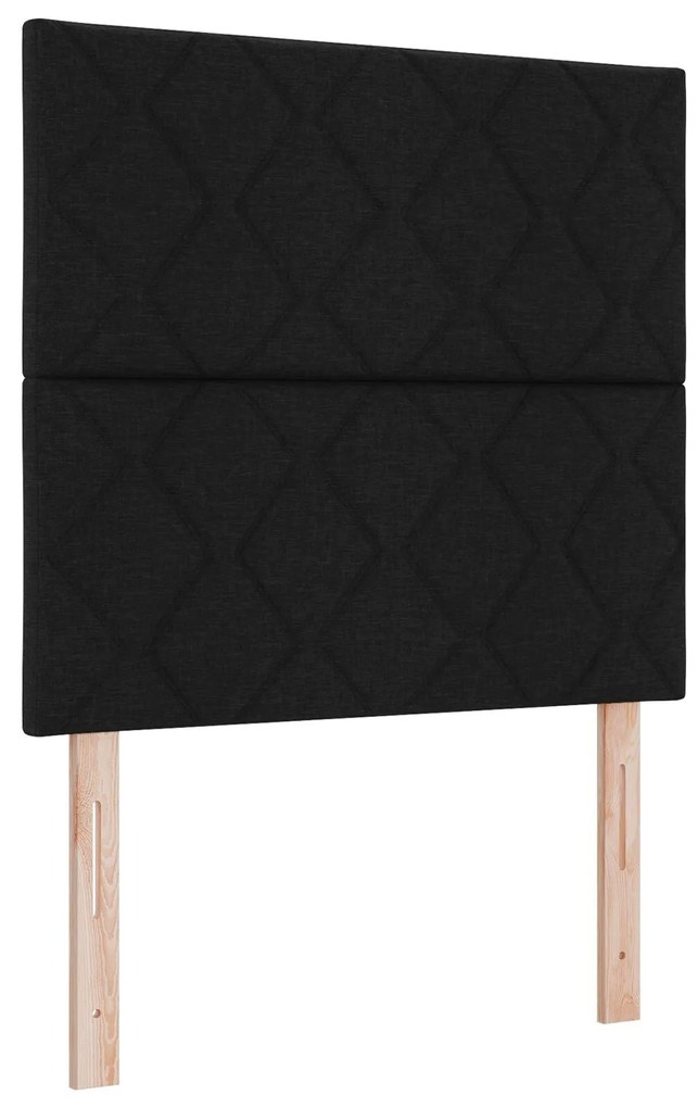 Cama Box Spring com Colchão e Banco Preto 90x190 cm Tecido