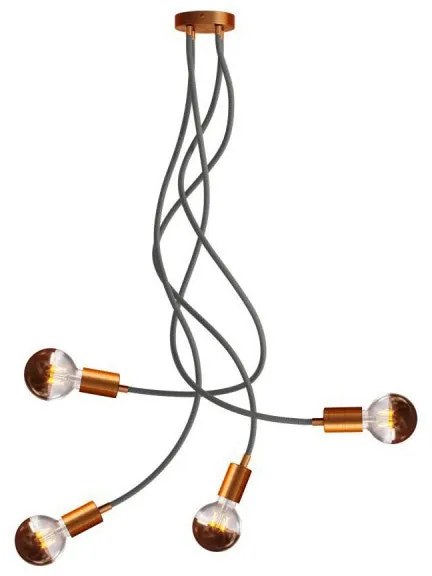 O candeeiro de teto Flex 90 flexível fornece luz difusa com LEDa LED G95 - Com lâmpada / Cobre escovado