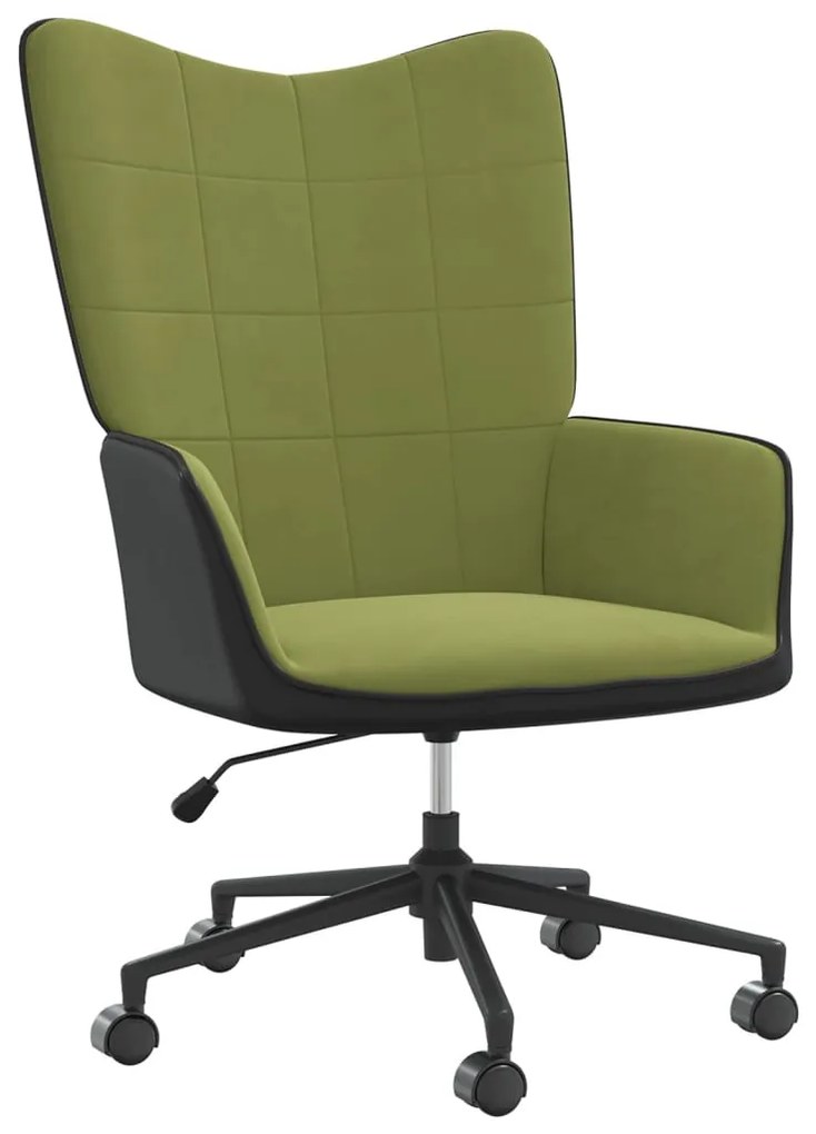 327911 vidaXL Cadeira de descanso PVC e veludo verde-claro
