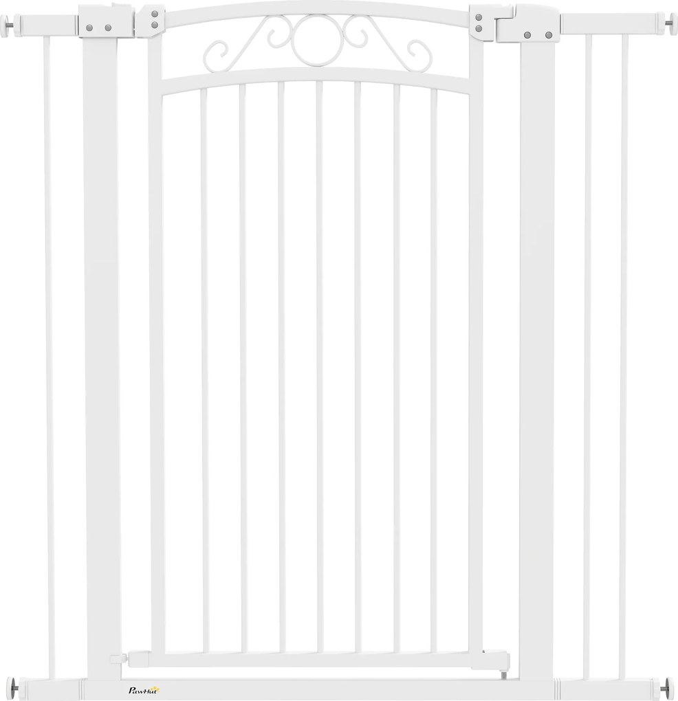 PawHut Barreira de Segurança para Cães Extensível Barreira para Animais de Estimação com Duplo Bloqueio 76-102x4x104 cm Branco | Aosom Portugal