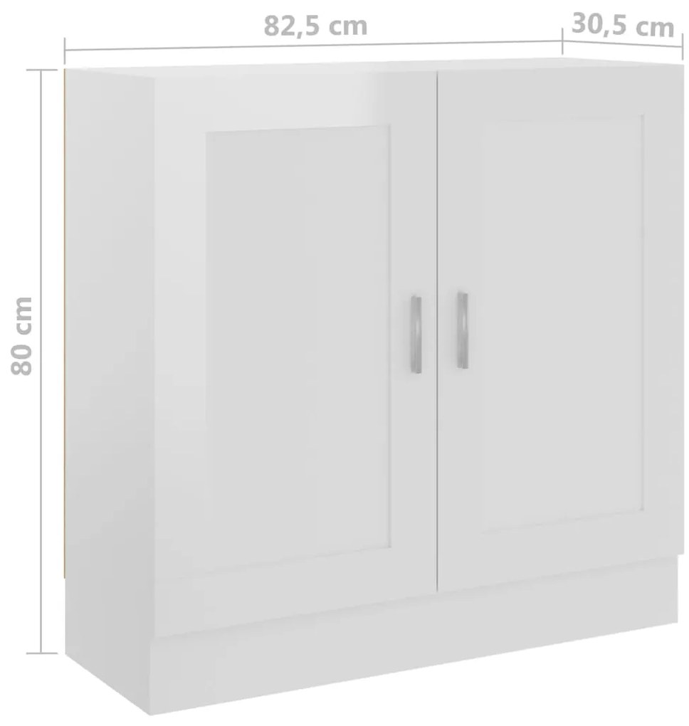 Estante 82,5x30,5x80 cm derivados de madeira branco brilhante