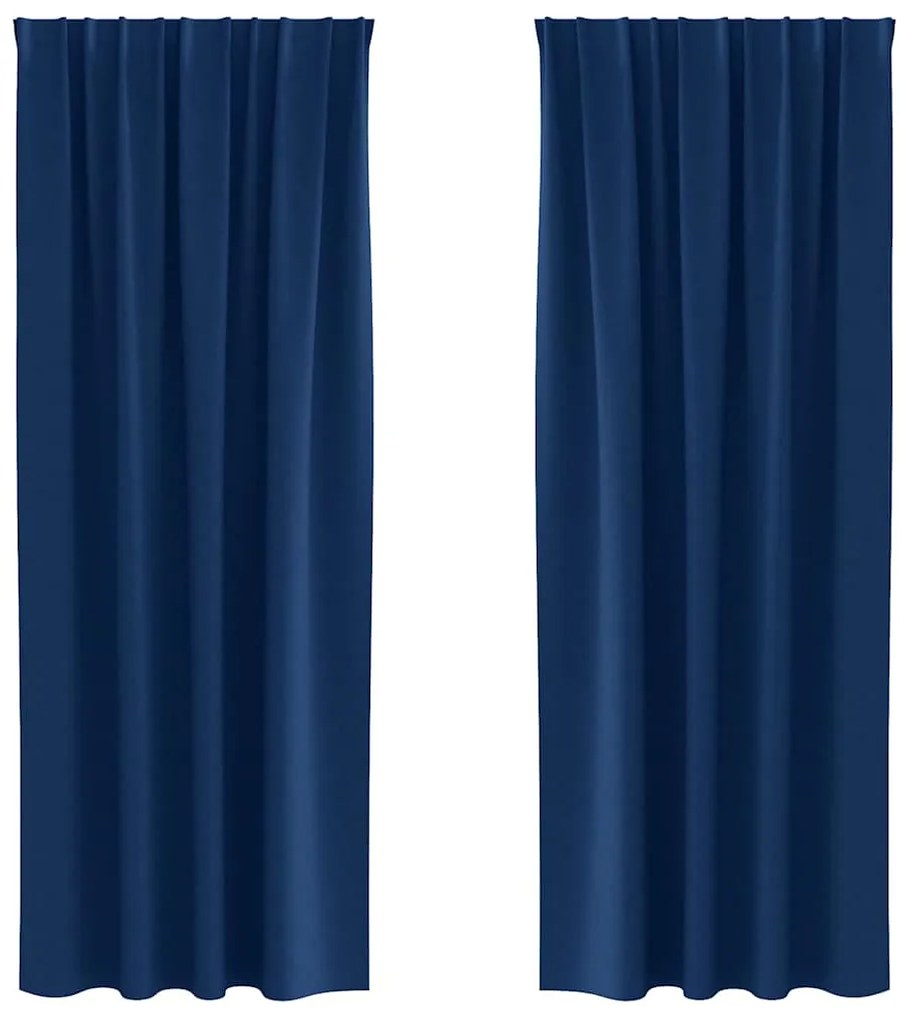 Cortinas com cortinas 2 pcs Azul escuro 260 x 140 cm Poliéster