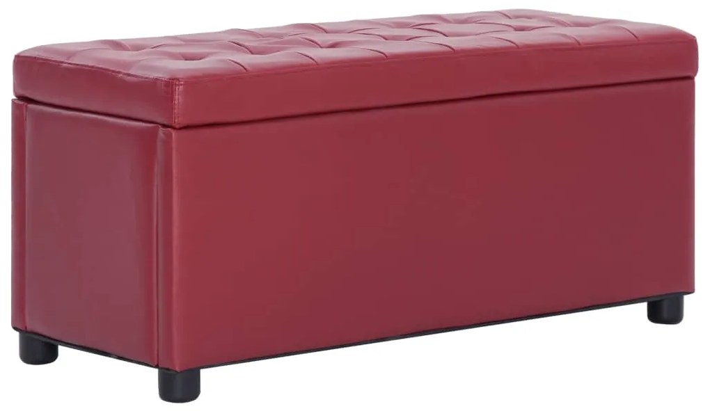 281374 vidaXL Banco de arrumação 87,5 cm couro artificial vermelho tinto