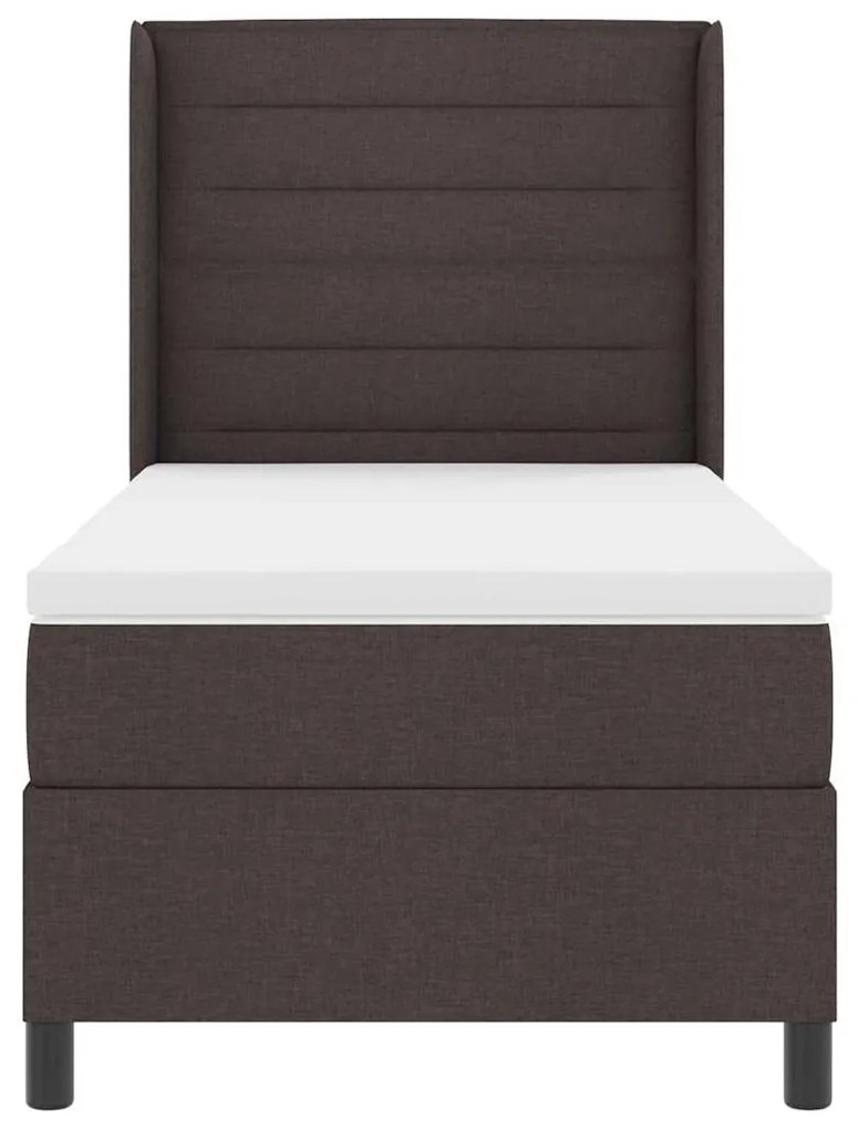 Cama Box com Colchão Marrom Escuro 100x200 cm