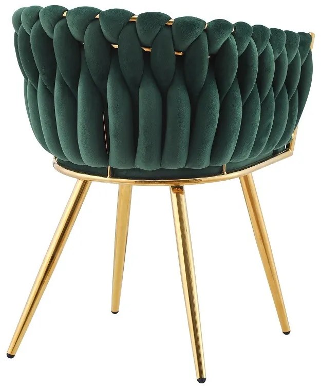 Conjunto 2 Cadeiras de Cozinha e Sala de Jantar  REGIO, metal, cromo dourado, tecido veludo verde escuro