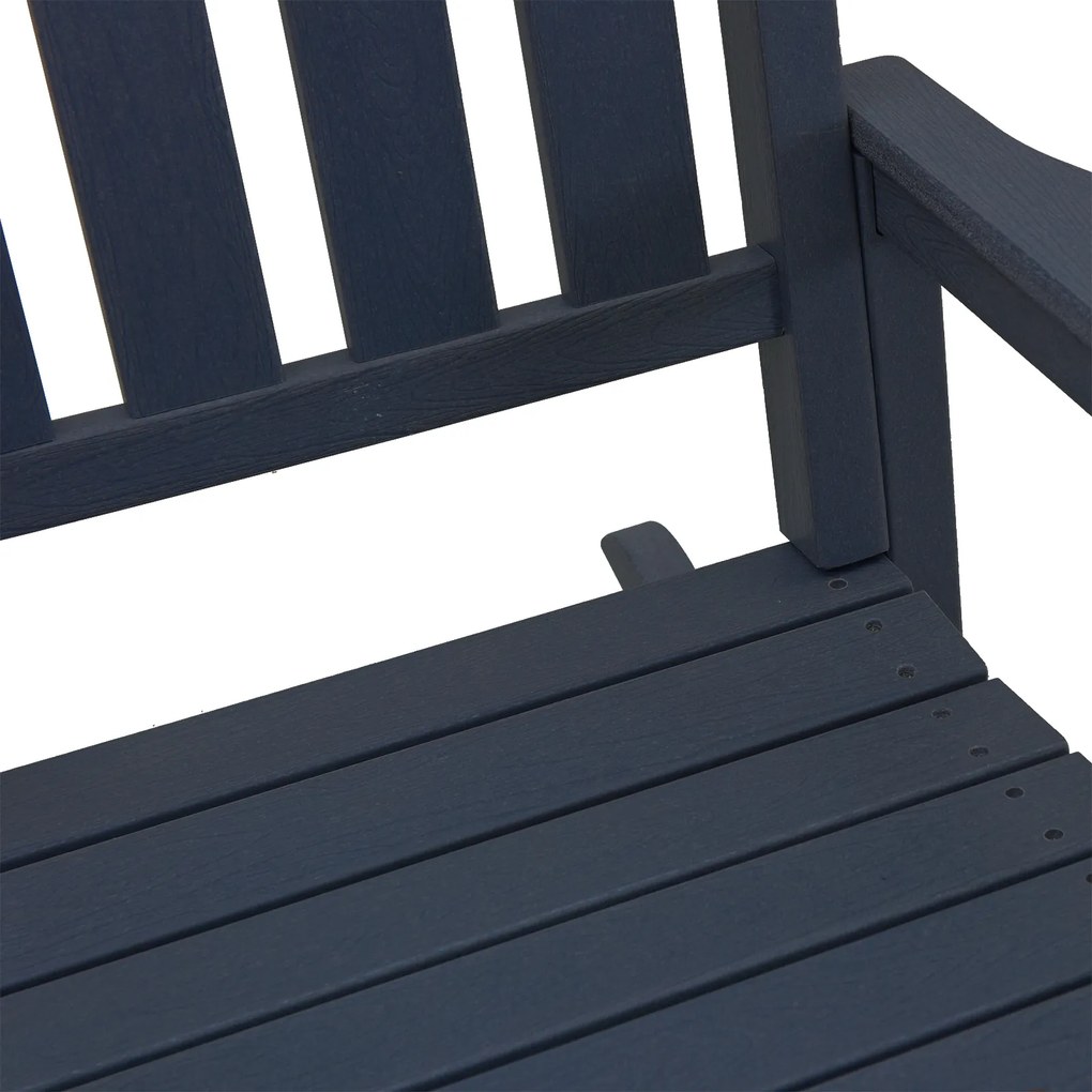 Conjunto de Lounge de Jardim 3 Peças Azul-marinho HDPE