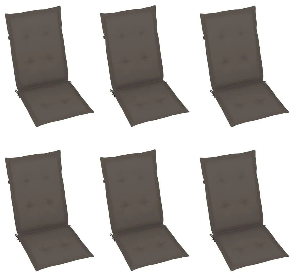Cadeiras de jardim dobráveis c/ almofadões 6 pcs acácia maciça