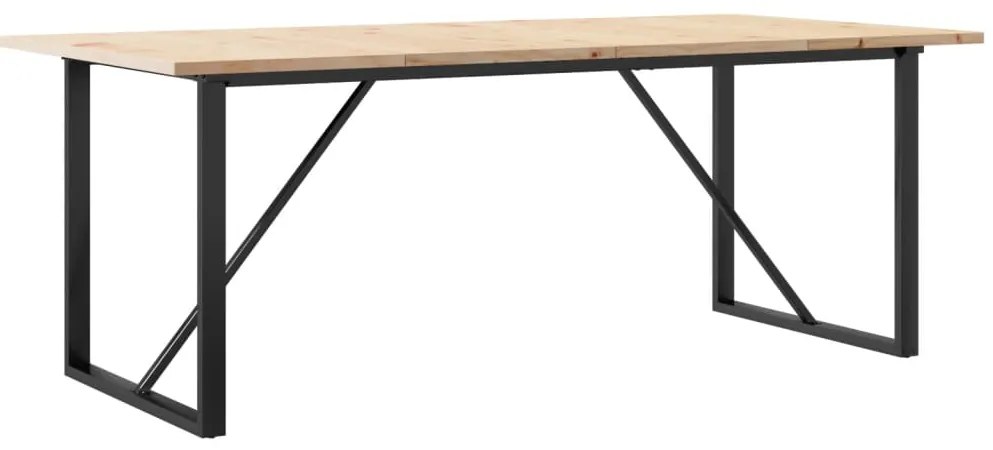 Mesa de jantar estrutura O 200x100x75,5 cm pinho/aço