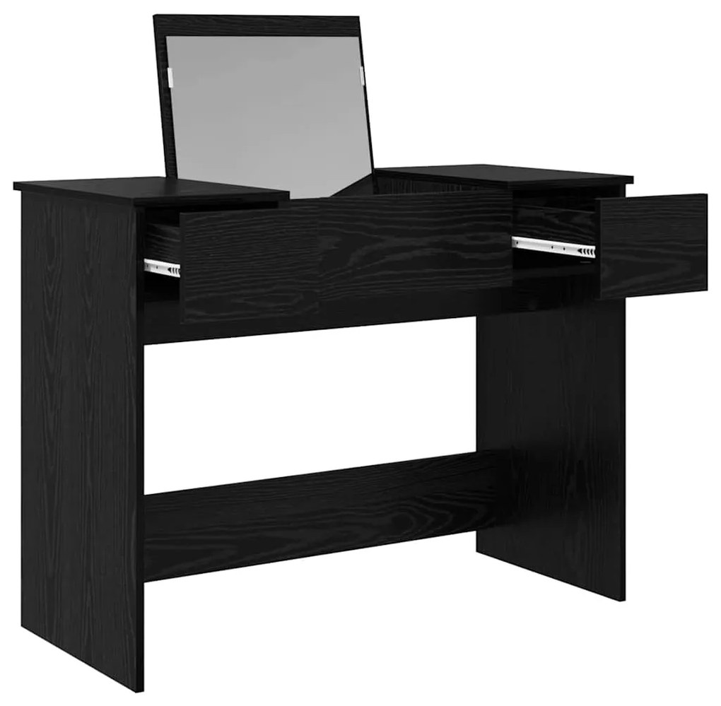 Mesa de Maquiagem com Espelho Preto 100x45x76 cm