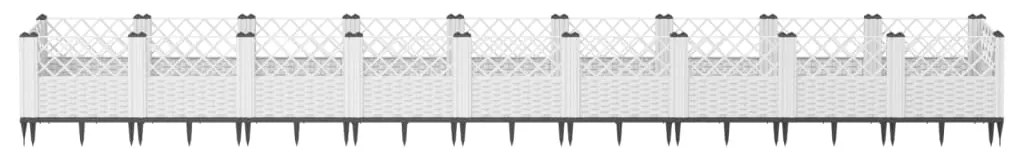 Vaso/floreira de jardim c/ estacas 363,5x43,5x43,5 cm PP branco
