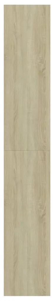 Estante 5 prateleiras 80x30x189cm contraplacado branco/carvalho