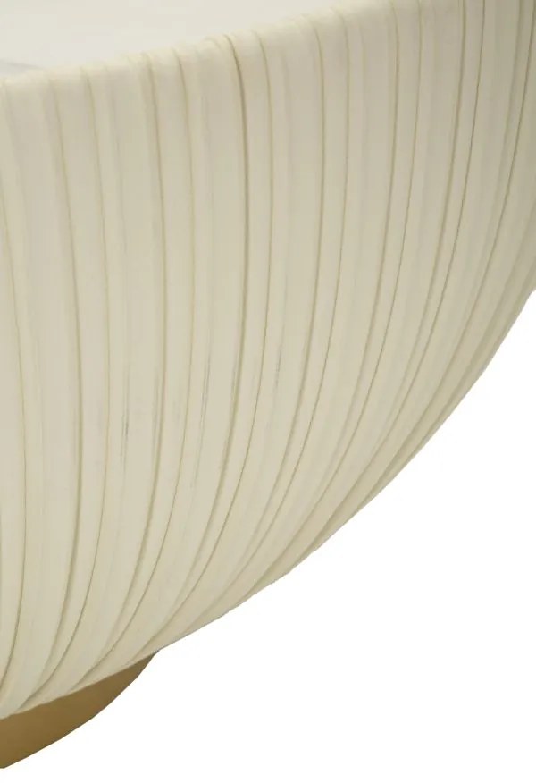 MESA DE CENTRO ELGE Ø 71X38 CM CREME, DOURADO E BRANCO
