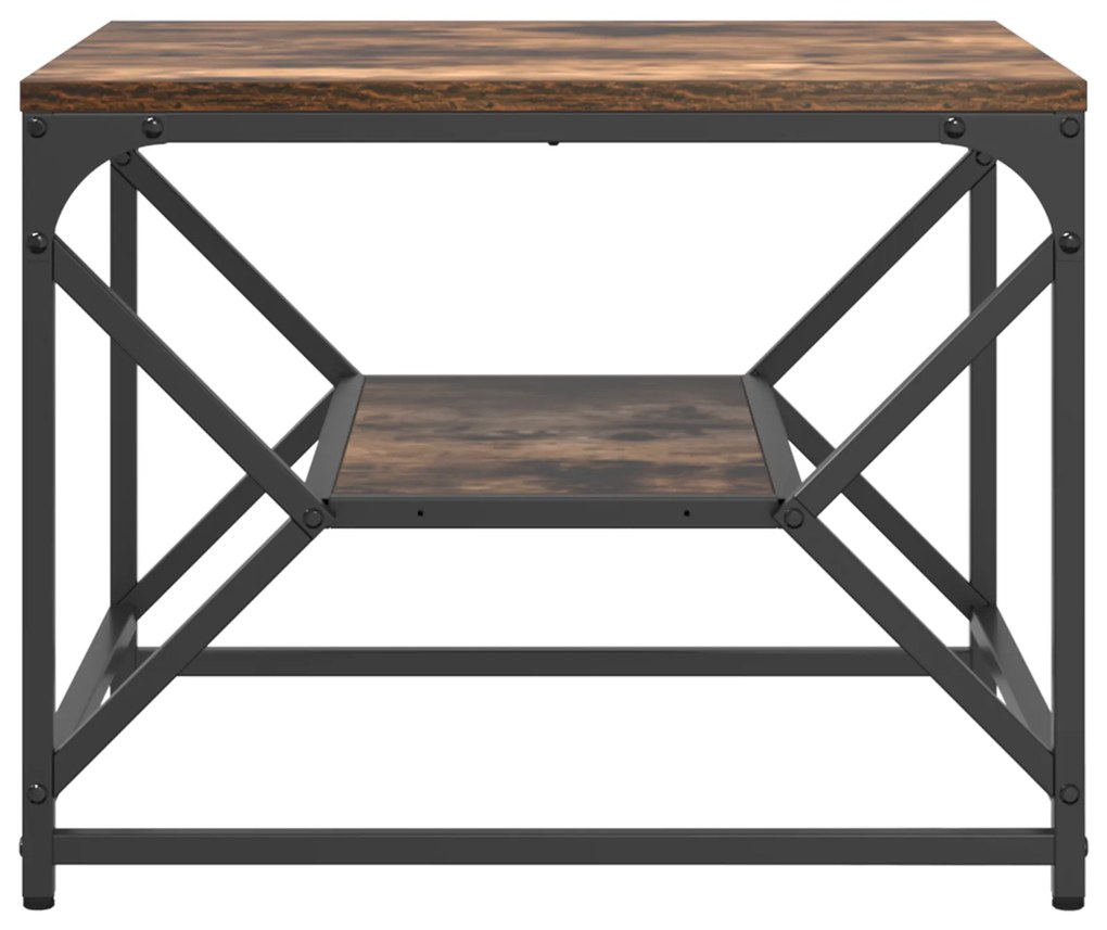 Mesa de Café vidaXL com Prateleira em Carvalho Fumado 51x50x40 cm Made