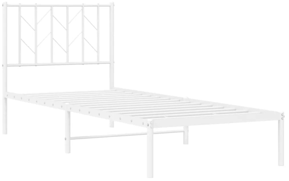 Estrutura de cama com cabeceira 80x200 cm metal branco