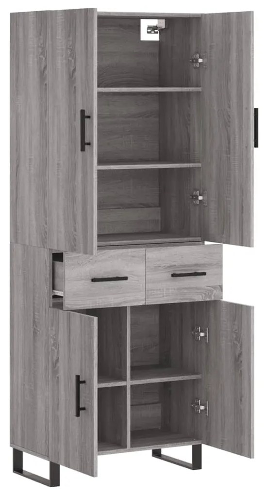 Armário alto 69,5x34x180 cm derivados de madeira sonoma cinza