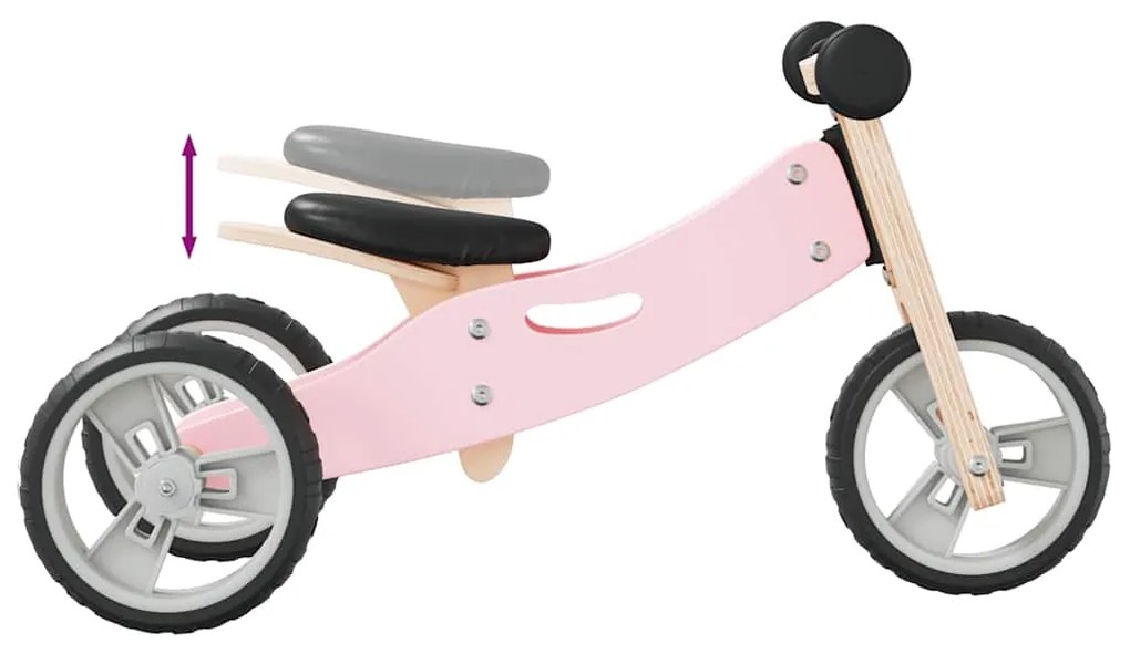 Bicicleta de equilíbrio p/ crianças 2 em 1 rosa